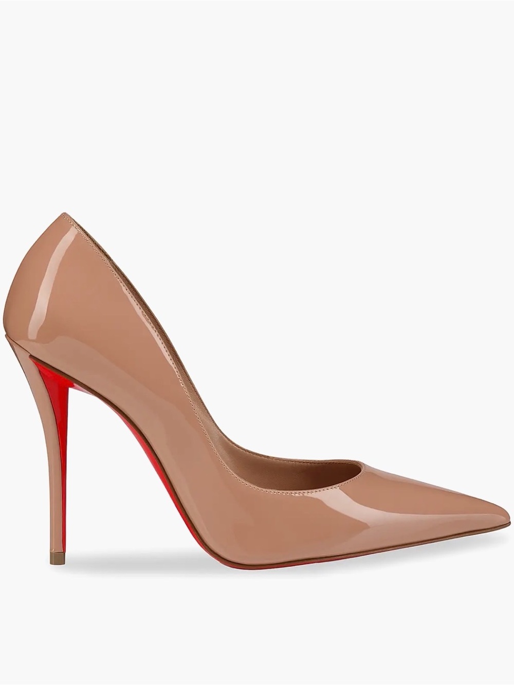Christian Louboutin Miss Z Nude Patent Pointed-Toe Pumps